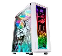 Mars Gaming MC-Art, Caja PC Gaming ATX, Doble Cristal Templado Dibujable, ARGB 12 Modos, Ventilador 12 cm, Blanco