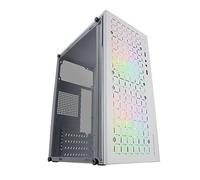 Mars Gaming MC-Core, Caja Gaming Compacta MicroATX, Diseño Frontal Metal-Mesh, Ventana Lateral Completa, 2X Ventiladores FRGB 120mm, Blanco