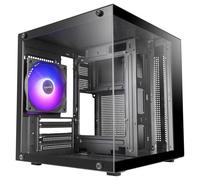 Mars Gaming MC-Cube, Caja PC MicroATX, Formato Cubo Ultracompacto, Cristal Templado Panorámico, Ventilador Trasero ARGB 120mm, Soporte Refrigeraciones Líquidas hasta 120mm, Minitorre con USB-C, Negro