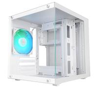 Mars Gaming MC-CUBE, Caja PC MicroATX, Formato Cubo Ultracompacto, Cristal Templado Panorámico, Ventilador Trasero ARGB 120mm, Soporte Refrigeraciones Líquidas hasta 120mm, Minitorre con USB-C, Blanco