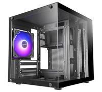 Mars Gaming MC-Cube, Caja PC MicroATX, Formato Cubo Ultracompacto, Cristal Templado Panorámico, Ventilador Trasero ARGB 120mm, Soporte Refrigeraciones Líquidas hasta 120mm, Minitorre con USB-C, Negro