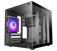 Mars Gaming MC-CUBE, Caja PC MicroATX, Formato Cubo Ultracompacto, Cristal Templado Panorámico, Ventilador Trasero ARGB 120mm, Soporte Refrigeraciones Líquidas hasta 120mm, Minitorre con USB-C,