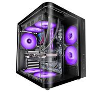 Mars Gaming MC-CURV, Caja Gaming ATX, Triple Cristal Templado Curvado Continuo Frontal y Lateral, Estructura Doble Cámara, Semitorre PC Compacta con Amplia Capacidad Interna, USB-C y USB 3.0, Caja PC