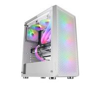 Mars Gaming MC-F Blanco, Semitorre Gaming ATX, Ventana Completa Cristal Templado, Frontal Metal-Mesh, 4x Ventiladores ARGB 120mm
