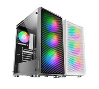 Mars Gaming MC-F, Semitorre Gaming ATX, Ventana Completa Cristal Templado, Frontal Metal-Mesh, 4x Ventiladores ARGB 120mm; Caja Semitorre PC Negro o Blanco