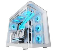 Mars Gaming MC-FUSION Gaming ATX Cristal Templado Continuo Curvo Doble Cámara Blanco