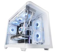 Mars Gaming MC-FUSIONM Caja Gaming Micro-ATX Cristal Templado Continuo Curvo Doble Cámara Blanco