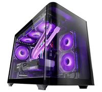 Mars Gaming MC-FUSIONM, Caja Gaming Micro-ATX, Ventana Lateral y Frontal Curvo de Cristal Templado Continuo, Minitorre PC Doble Cámara, Soporte Refrigeración Líquida, Espacio Interno Optimizado, Torre