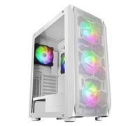 Mars Gaming MC-KX, Torre Gaming Premium E-ATX, Sistema CPU Freezer, 5 Ventiladores ARGB Ultra-silenciosos, Controladora ARGB y Mando RF, Frontal Mesh, Blanco