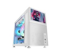 Mars Gaming MC-LCD Torre Custom Micro-ATX Pantalla LCD IPS 8" Cristal Templado Panel Modular Blanco