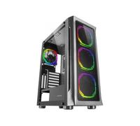 Mars Gaming MC-Neo, Torre Gaming XXL E-ATX, Ventana Lateral y Frontal Cristal Templado, 4X Ventiladores ARGB 120mm + Ventilador 120mm, Sistema CPU Freezer, Negro