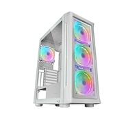 Mars Gaming MC-Neo, Torre Gaming XXL E-ATX, Ventana Lateral y Frontal Cristal Templado, 4X Ventiladores ARGB 120mm + Ventilador 120mm, Sistema CPU Freezer, Blanco