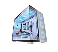 Mars Gaming MC-NOVA2, Caja Gaming Custom XXL E-ATX, Doble Cristal Templado Continuo Sin Marco, Soporte Completo Refrigeración Líquida, Aluminio Aeroespacial 2mm, Torre PC de Doble Cámara, USB-C, Blanco