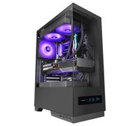 Mars Gaming MC-PULSAR, Caja Gaming ATX, Pantalla LCD Frontal en Tiempo Real, Doble Cristal Templado Frontal y Lateral, Sistema de Cableado CABLEHATCH, Refrigeración Líquida hasta 240mm, Caja PC ATX
