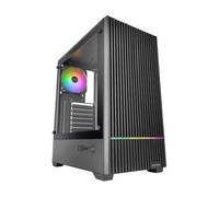 Mars Gaming MC-Quantum, Caja PC Gaming ATX, Frontal Mesh con Tira LED ARGB, Cristal Templado Lateral Completo, 4X Ventiladores FDB 120mm, Soporte Refrigeración Líquida hasta 240mm, USB-C, Negro