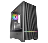 Mars Gaming MC-Quantum, Caja PC Gaming ATX, Frontal Mesh con Tira LED ARGB, Cristal Templado Lateral Completo, 4X Ventiladores FDB 120mm, Soporte Refrigeración Líquida hasta 240mm, USB-C, Negro