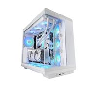 Mars Gaming Caja ATX MC-REV - Doble cristal templado, 3x ARGB 12cm, montaje vertical GPU, Blanco