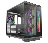 Mars Gaming MC-REVMAX, caja de PC ATX, pantalla IPS de 11,8", vidrio templado continuo, 4 ventiladores PWM ARGB, refrigeración líquida de hasta 360 mm, compatible con placas base con conector inverso,