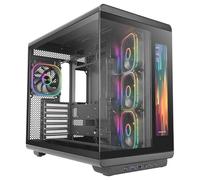 Mars Gaming MC-REVMAX, Caja PC ATX, Pantalla IPS 11.8", Cristal Templado Continuo, 4 Ventiladores PWM ARGB, Refrigeración Líquida hasta 360mm, Compatible Placas Base de Conector Inverso, USB-C, Negro