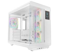 Mars Gaming MC-REVPRO, Caja PC ATX, Pantalla LCD 4.3", Cristal Templado Continuo, 4 Ventiladores PWM ARGB, Refrigeración Líquida hasta 360mm, Compatibilidad Placas Base Conector Inverso, USB-C, Blanco