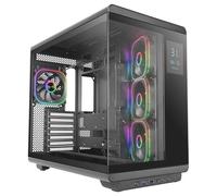 Mars Gaming MC-REVPRO, Caja PC ATX, Pantalla LCD 4.3", Cristal Templado Continuo, 4 Ventiladores PWM ARGB, Refrigeración Líquida hasta 360mm, Compatibilidad Placas Base Conector Inverso, USB-C, Negro