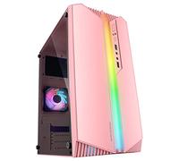Mars Gaming MC-S1, Caja PC Compacta Gaming Micro-ATX, Iluminación ARGB 12 Modos, Ventilador FRGB, Ventana Lateral Completa RGB, Rosa