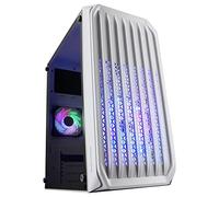 Mars Gaming MC-S2, Caja PC Compacta Gaming Micro-ATX, 2 Ventiladores FRGB Raibow con Rejilla Frontal, Ventana Lateral Completa, Blanco