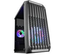 Mars Gaming MC-S2, Caja PC Compacta Gaming Micro-ATX, 2 Ventiladores FRGB Raibow con Rejilla Frontal, Ventana Lateral Completa, Negro