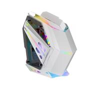 Mars Gaming MC-Titan, Caja Gaming RGB XXL ATX, Doble Tira LED e Iluminación Frontal ARGB, Hub Iluminación + Mando a Distancia, Compatible con Placas Base ARGB, Soporte Refrigeración Líquida, Blanco