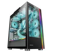 Mars Gaming MC-Ultra, Torre Gaming Custom XXL E-ATX, Doble Tira LED ARGB, Doble Ventana Cristal Templado, Estructura Cámara Dual Vertical, Negro