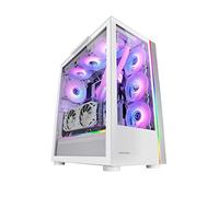 Mars Gaming MC-Ultra, Torre Gaming Custom XXL E-ATX, Doble Tira LED ARGB, Doble Ventana Cristal Templado, Estructura Cámara Dual Vertical, Blanco