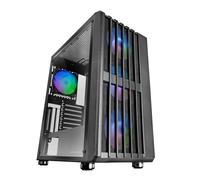 Mars Gaming MC-VAULT, Caja Gaming ATX, 4X Ventiladores ARGB 120mm, Panel Frontal Mesh con Diseño Vertical, Ventana Lateral Cristal Templado, 3X Slots PCI Verticales, Semitorre PC Profesional, Caja PC