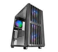 Mars Gaming MC-Vault, Caja Gaming ATX, 4X Ventiladores ARGB 120mm, Panel Frontal Mesh con Diseño Vertical, Ventana Lateral Cristal Templado, 3X Slots PCI Verticales, Semitorre PC Profesional, Negro