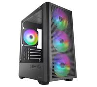 Mars Gaming MC-Vector, Caja PC Gaming Micro-ATX y Mini-ITX, 4X Ventiladores ARGB FDB 120mm, Cristal Templado, Frontal Mesh, Doble Cámara, Soporte Refrigeración Líquida 120mm, USB-C, Negro