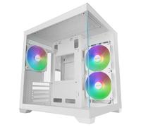 Mars Gaming MC-VIEW3, Caja PC MicroATX, Cristal Templado Panorámico, 3X Ventiladores ARGB 120mm, Doble Cámara, Soporte Refrigeraciones Líquidas hasta 240mm, Minitorre Compacta con USB-C, Blanco