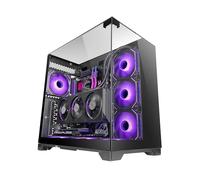 Mars Gaming MC-Vision, Caja Gaming ATX, Triple Cristal Templado Continuo Sin Marco, Estructura Doble Cámara, Compatible con Placas Base de Conector Inverso, Soporte Total Refrigeración Líquida, Negro