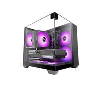 Caja compacta para juegos Micro-ATX MC-VISION con vidrio templado (negra) - MARS GAMING