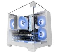 Mars Gaming Mc-visionm Caja Pc Compacta Microatx Triple Cristal Templado Doble Cámara Blanco
