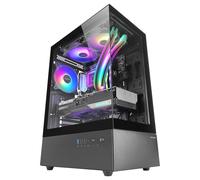 Mars Gaming MC-XO, Caja Gaming ATX, Doble Cristal Templado Continuo, Ventilador FRGB 120mm, Sistema de Refrigeración SIDECOOL, Semitorre PC con Diseño de Doble Cámara, Amplia Capacidad Interna, Caja