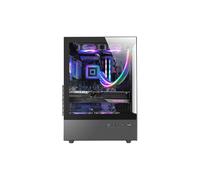 Mars Gaming MC-XO, Caja Gaming ATX, Doble Cristal Templado Continuo, Ventilador FRGB 120mm, Sistema de Refrigeración SIDECOOL, Semitorre PC con Diseño de Doble Cámara, Amplia Capacidad Interna, Negro