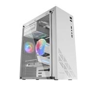 Mars Gaming MC100, Caja Semitorre ATX, Acero Ultraligero, Ventilador FRGB 90mm, Panel CONVECT-Cool, Ventana Lateral, Alta Capacidad Interna, Refrigeración Avanzada, Blanco