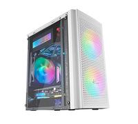 Mars Gaming MC300, Caja PC Gaming Compacta MicroATX/Mini-ITX, 3X Ventiladores 120mm FRGB, Frontal Malla Total-Mesh, Cristal Templado, Blanco