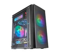 Mars Gaming MC300, Caja PC Gaming Compacta MicroATX/Mini-ITX, 3X Ventiladores 120mm FRGB, Frontal Malla Total-Mesh, Cristal Templado, Negro