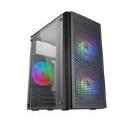Mars Gaming - MC300 Negro, Caja PC Micro ATX, Cristal Templado, Frontal MESH, 3xVentilador FRGB