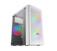 Mars Gaming - MC300W Blanco, Caja PC Micro ATX, Cristal Templado, Frontal MESH, 3xVentilador FRGB