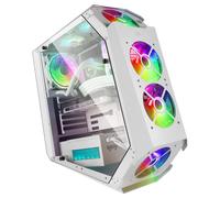 Mars Gaming - MC51W, Caja PC Gaming ATX, Doble Cristal Templado, 5x Ventilador RGB 12cm, Blanco