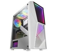 Mars Gaming MC777, Caja PC Gaming ATX, Infinity Mirror ARGB, Cristal Templado, 2X Ventiladores 120mm ARGB, Blanco