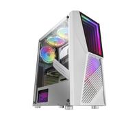 Mars Gaming - MC777W, Caja PC Gaming, Infinity Mirror ARGB, Cristal Templado, 2xVentilador Chroma ARGB, Blanco
