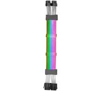 Mars Gaming MCA-16, Cable Extensor ARGB 8+8pin PCIe para Tarjeta Gráfica, LEDs Ultrabrillantes, Compatibilidad Total, AWG18 de Cobre Puro, 310mm
