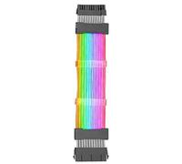 Mars Gaming MCA-24, Cable Extensor ARGB 24pin ATX para Placa Base, LEDs Ultrabrillantes, Compatibilidad Total, AWG18 de Cobre Puro, 265mm